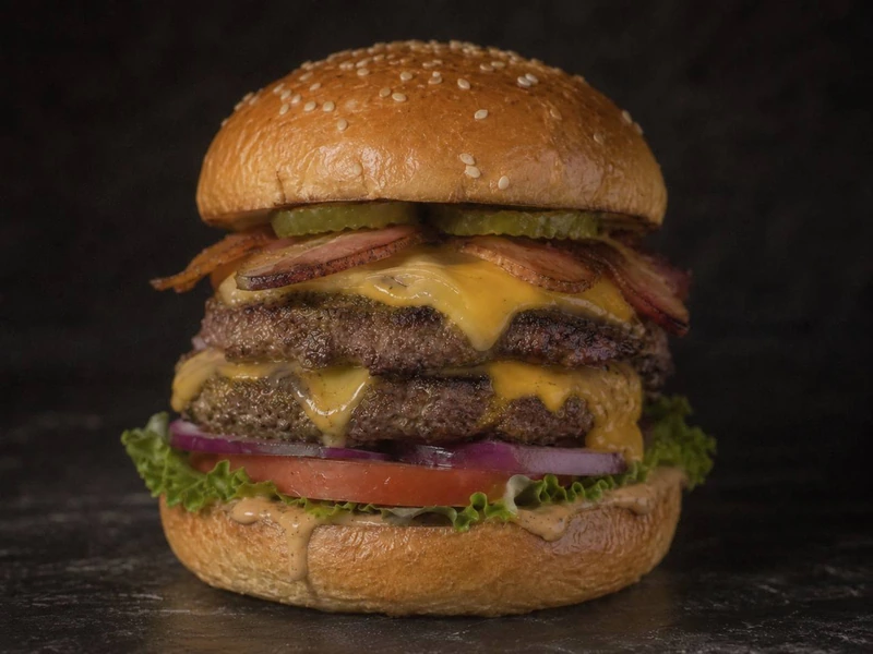 Burger photo before enhancement