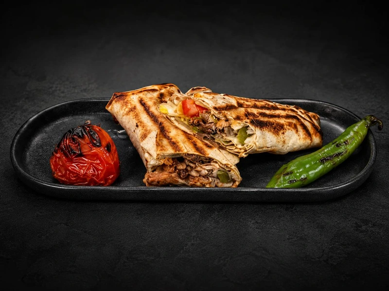 Grilled wrap platter after enhancement